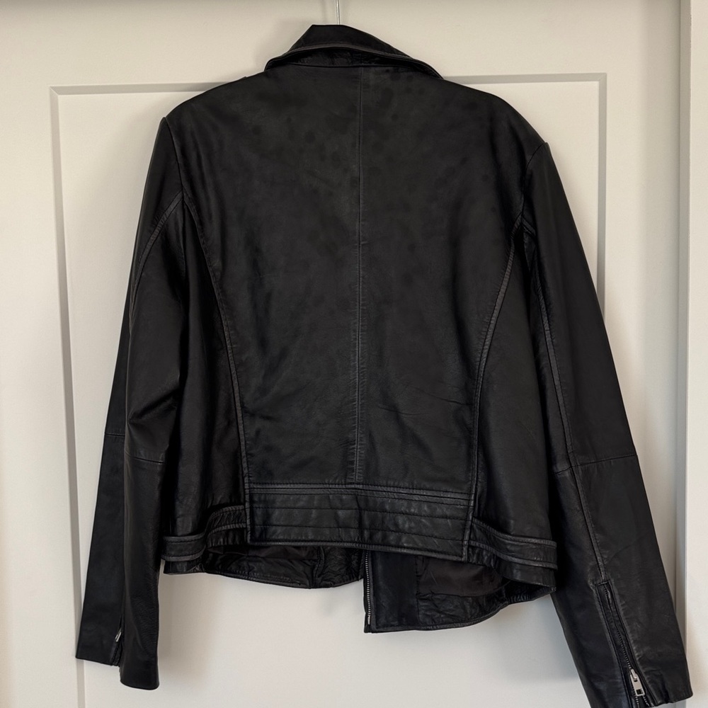 Barneys Originals Classic Black Leather Moto Jacket - Picture 10 of 17